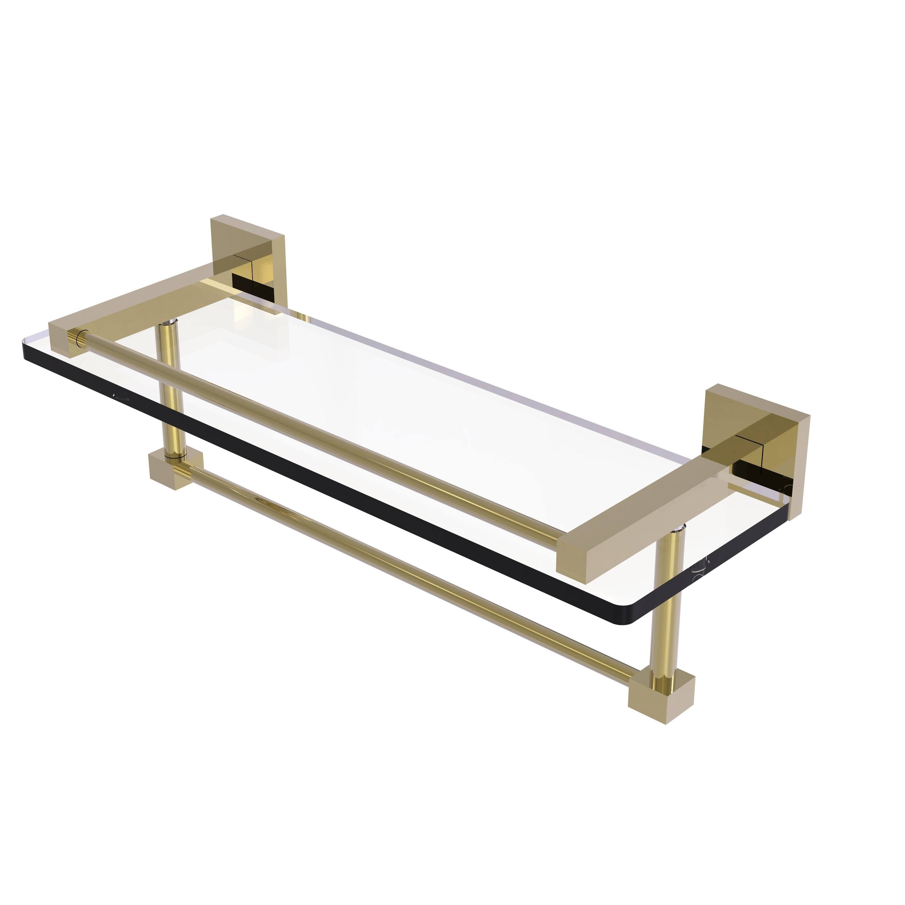 16-Inch Gallery Glass Shelf with Towel Bar A6976