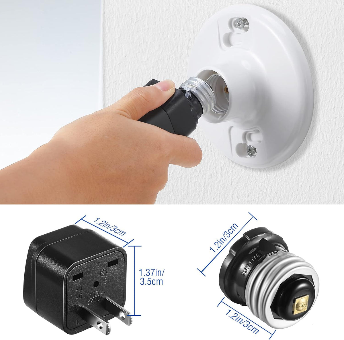 Circuit Breaker Finder Adapter Accessory Kit with Clips, Light Socket, Grounding Outlet Adapter and Carrying Case T14757
