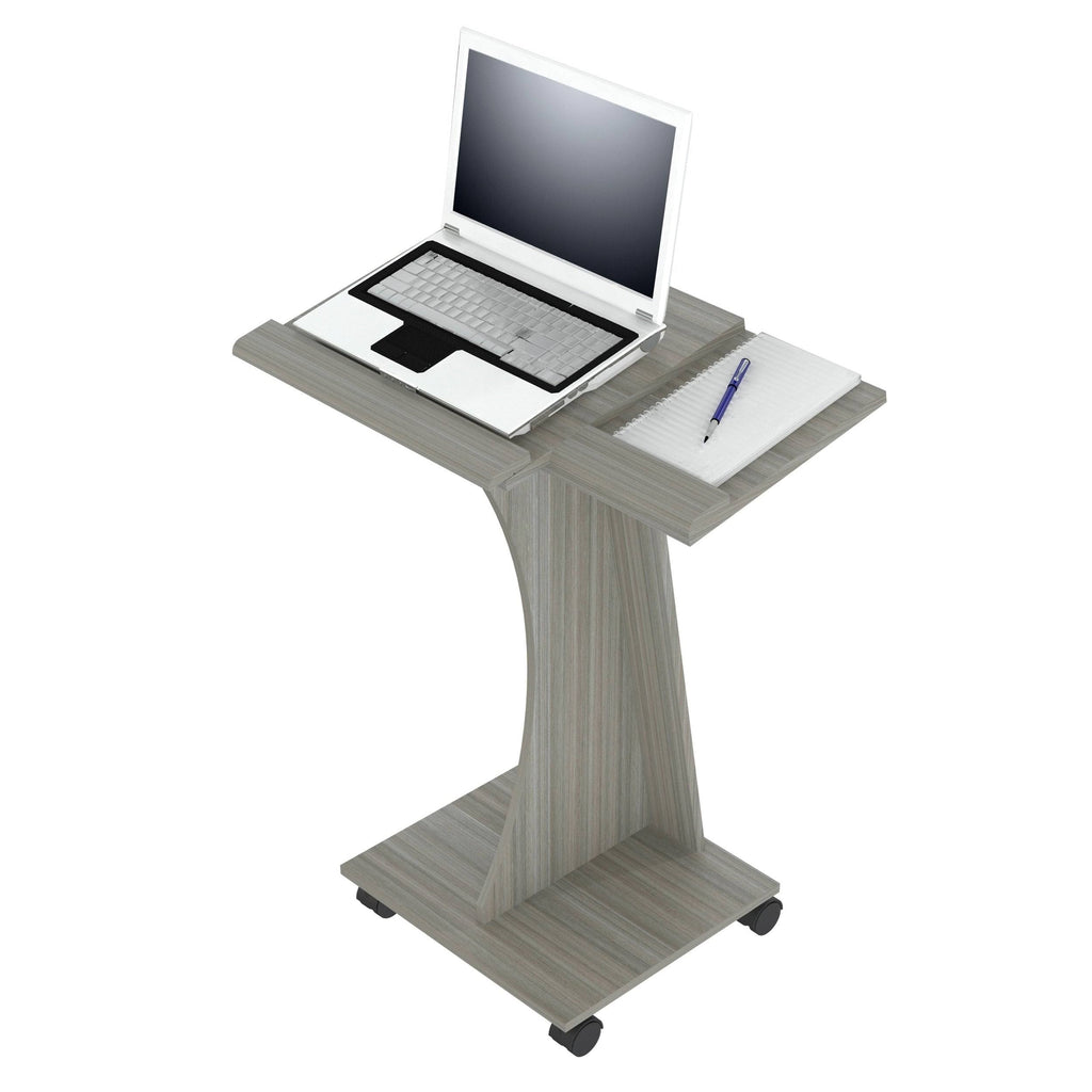 Smoke Oak Rolling Laptop Cart H3672