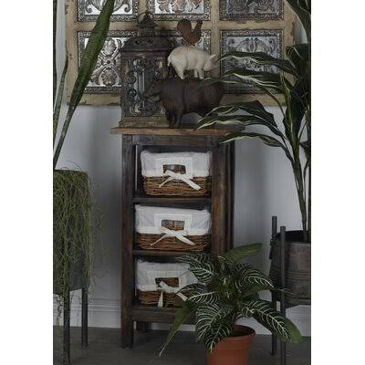 Antiqued Rattan 3 Drawer Accent Chest P527