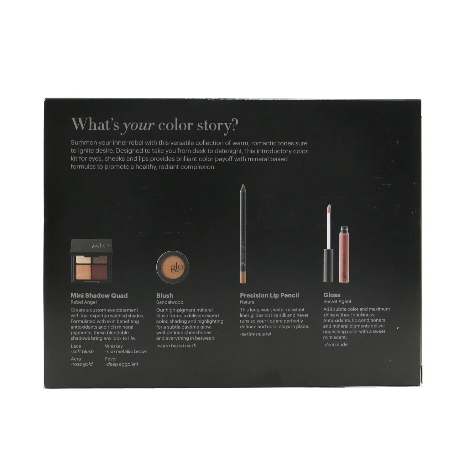 Mini Shadow Quad + Blush + Lip Pencil + Lip Gloss 4pcs X76431