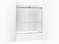 Frameless Sliding Bath Door with Frosted Glass, Matte Nickel T650