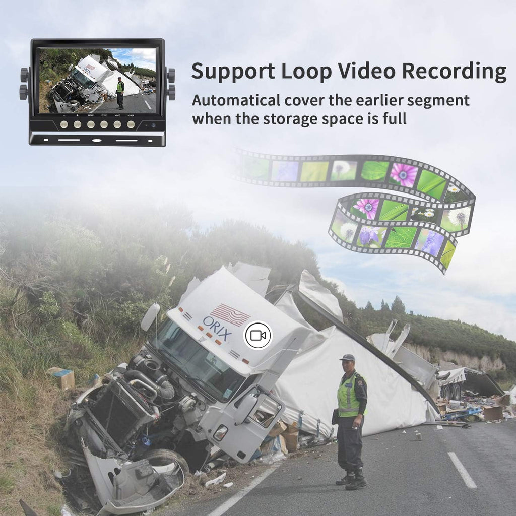 7'' Wireless Rear View Camera System with DVR Monitor L39646