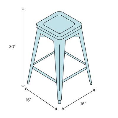 Bleached White Oak Stool L487