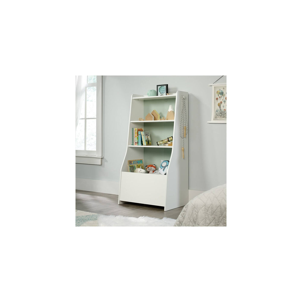 Soft White 3-Shelf Kids Bookcase Z271576
