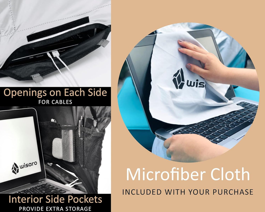 Laptop Sun Shade, Anti-Glare, Fits up to 17" Device, Foldable, with Microfiber Screen Cleaning Cloth Pack of 2 L648