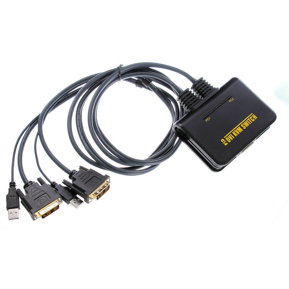 2 Port USB2.0 DVI-D KVM Switch with Cable B914