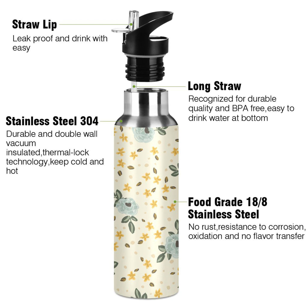 Stainless Steel Insulated Water Bottle with Straw Lid O320