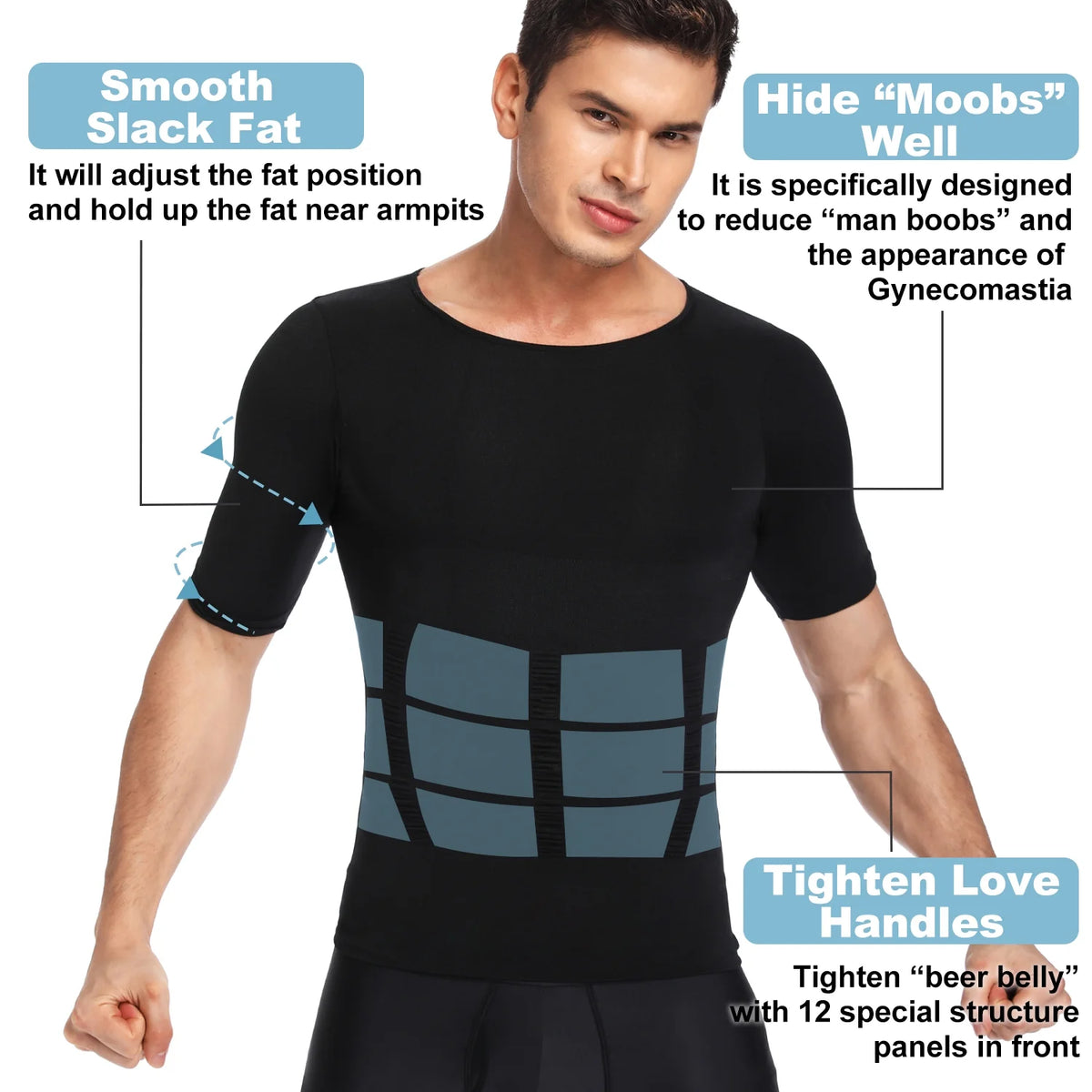 Men's Compression Shirt Black Tank Top S570