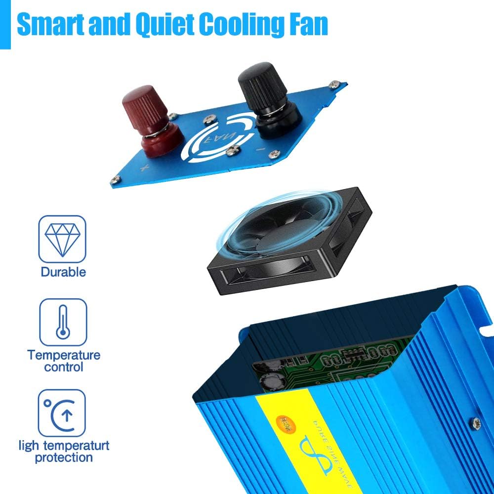 500W Pure Sine Wave Power Inverter 12V to 110V AC with USB Car Adapter Pack of 2 S946