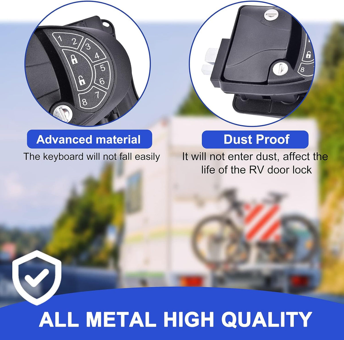 RV Keyless Entry Door Lock with Key Fobs and Backlit Keypad Q386