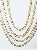 10K Hollow Two Tone Yellow & White Gold Cuban Link Necklace 4.5mm 20" K1903