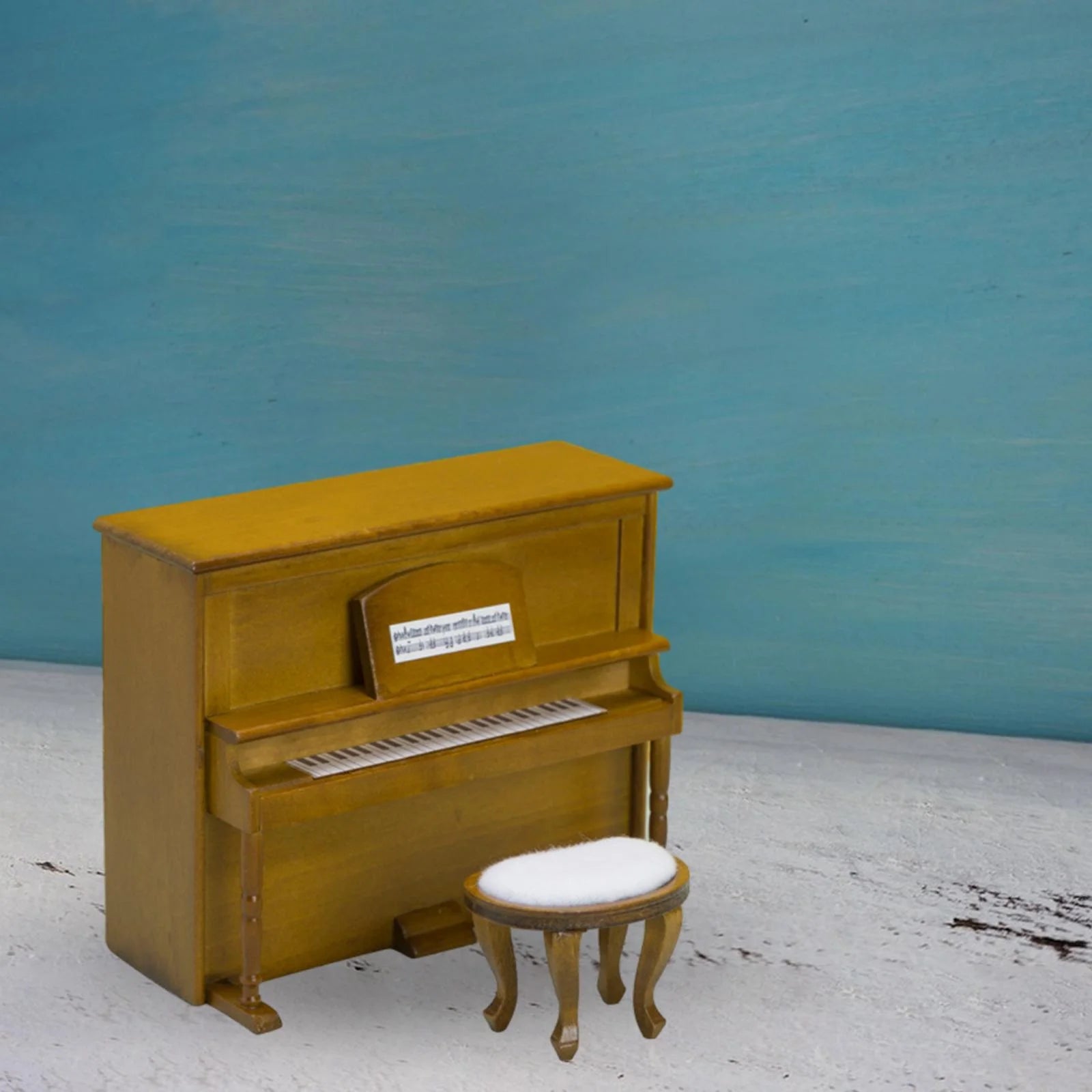 Walnut Miniature Upright Piano with Stool X930904