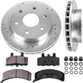 FRONT 295mm 6 Lug Rotors + Brake Pads + Clips I481