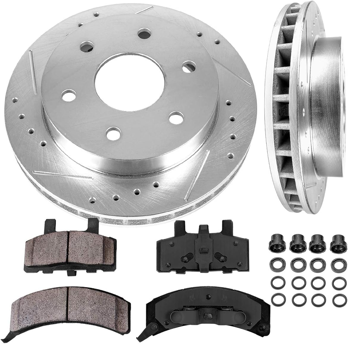 FRONT 295mm 6 Lug Rotors + Brake Pads + Clips I481