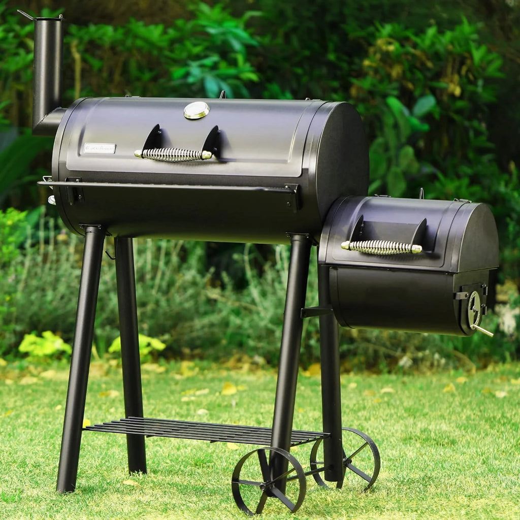 Heavy Duty Outdoor Offset Smoker with Extra Large Cooking Area R53413
