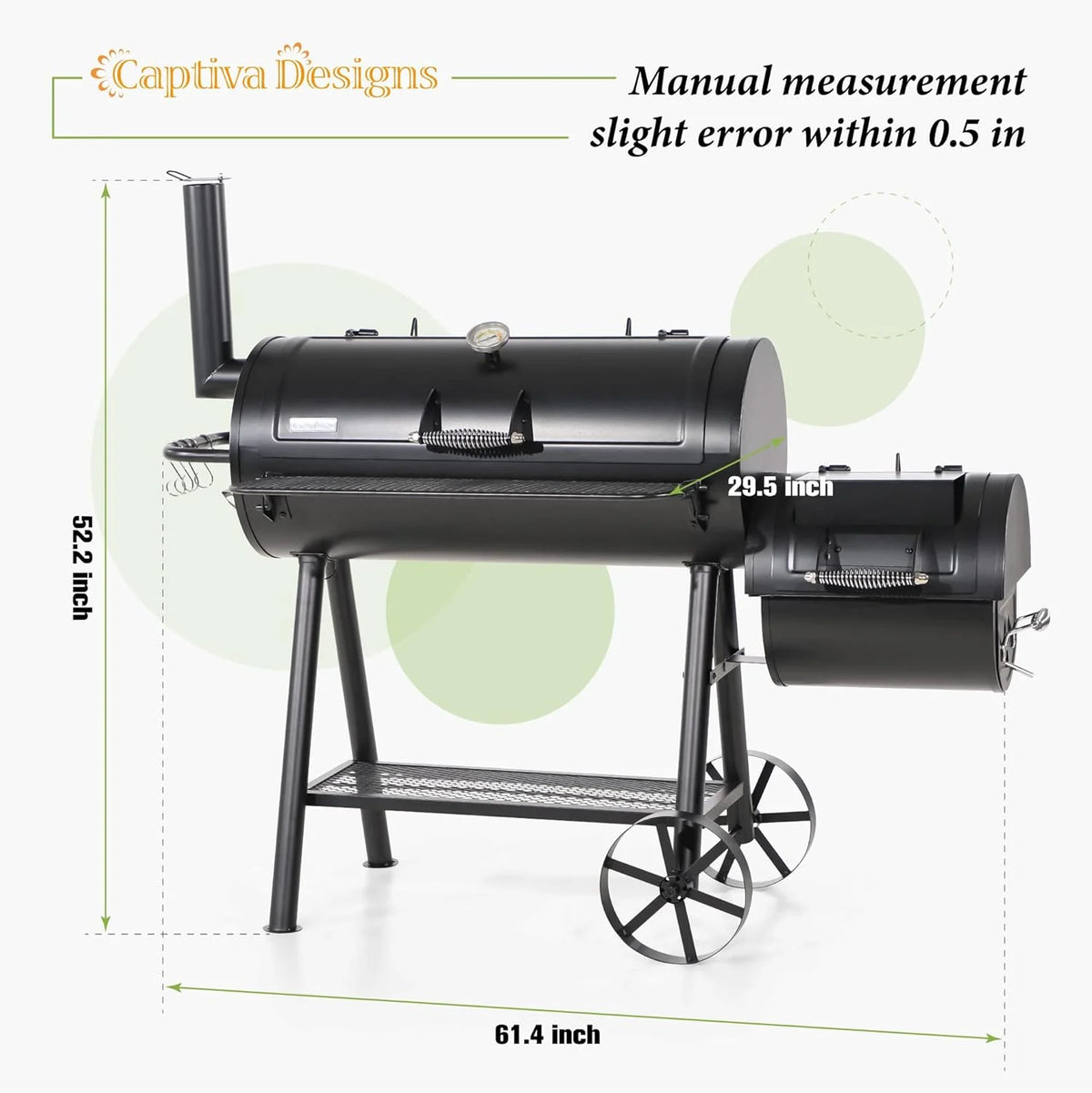 Heavy Duty Outdoor Offset Smoker with Extra Large Cooking Area R53413