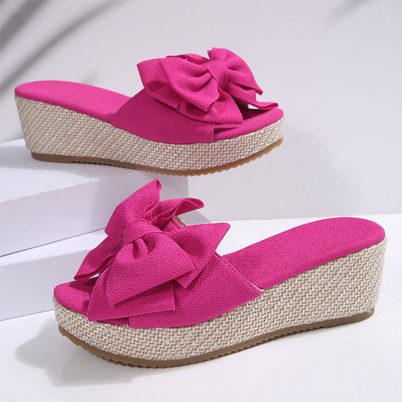 Wedge platform fabric sandals