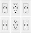 White 15 Amp Tamper Resistant USB Wall Outlet 6 Pack Q873369