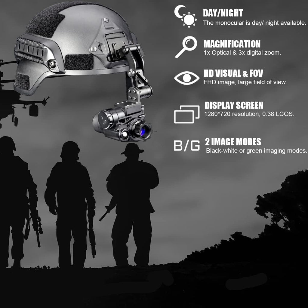 Night Vision Monocular with Helmet Mount, Infrared Camcorder S8043