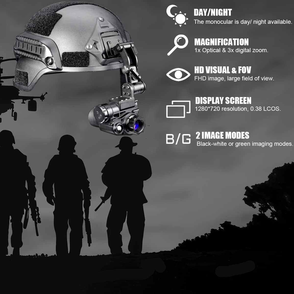 Night Vision Monocular with Helmet Mount, Infrared Camcorder S8043