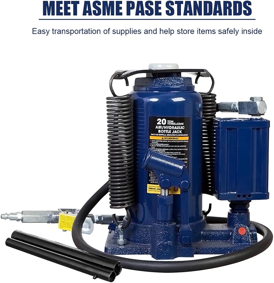 Blue Pneumatic Air Hydraulic Bottle Jack with Manual Hand Pump J936783