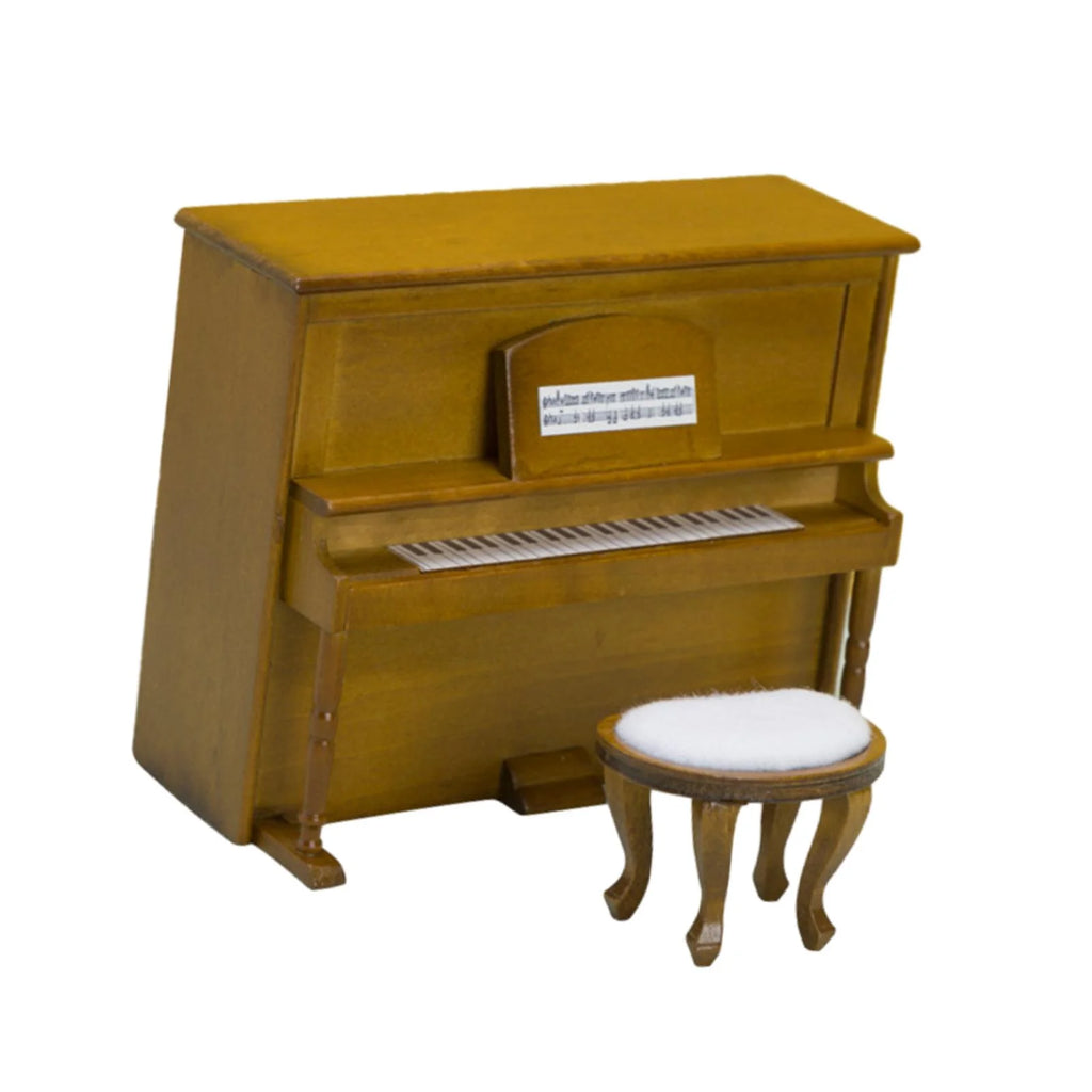 Walnut Miniature Upright Piano with Stool X930904