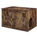 Wooden Cat Litter Box Enclosure Cabinet with Doors R28203