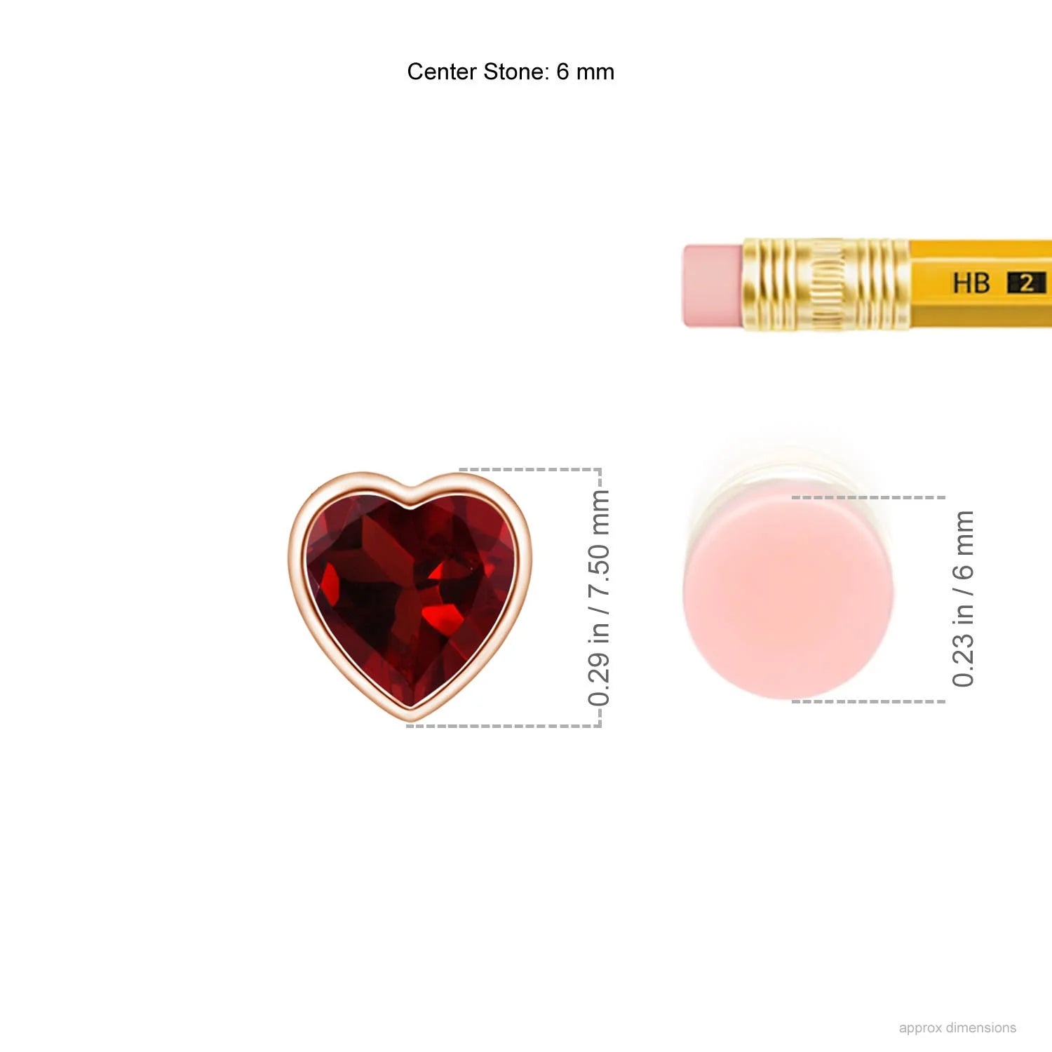 14K Rose Gold Garnet Heart Pendant Necklace R140