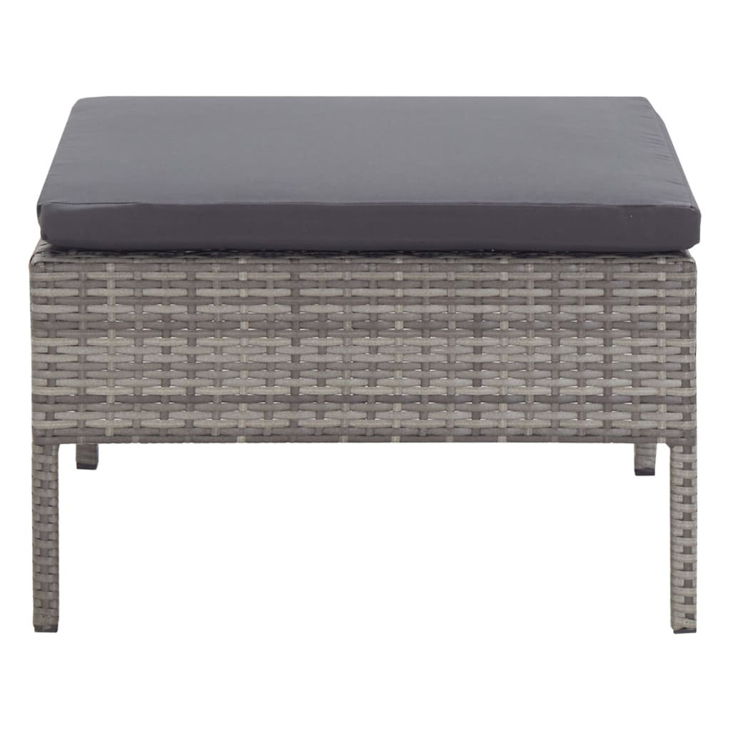 3 Piece Outdoor Sectional Sofa Set with Cushions Poly Rattan Steel Frame O213964