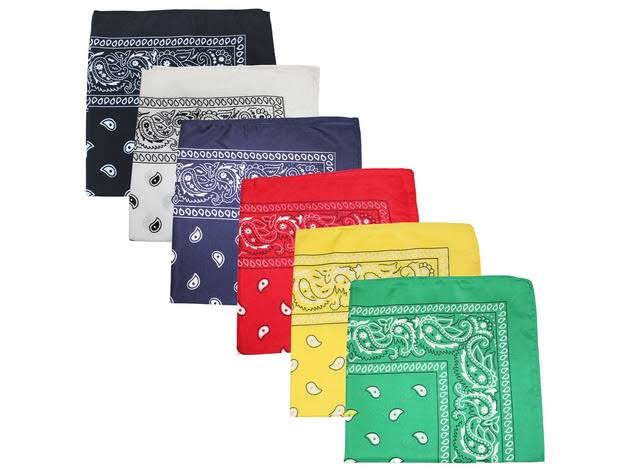 72 Pack Royal Blue Paisley Print Polyester Bandanas P155621
