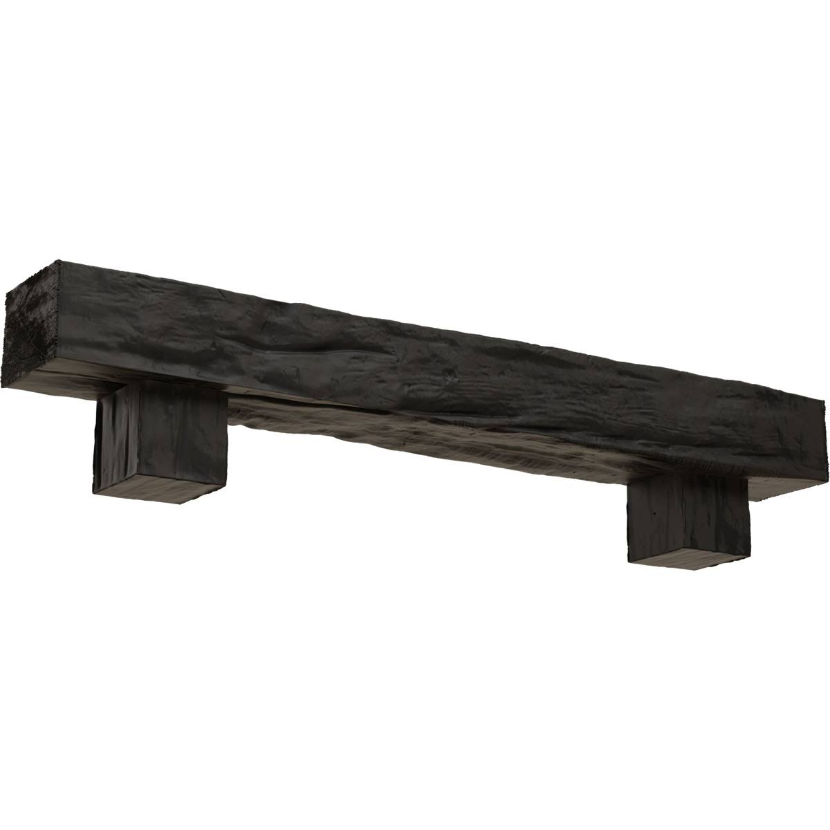 Burnished Cedar Faux Wood Fireplace Mantel Kit with Corbels U188921