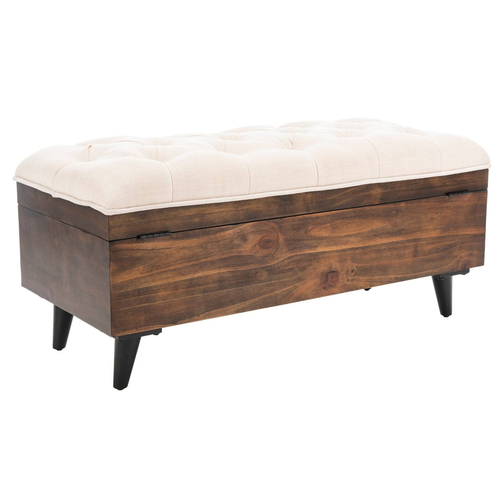Light Beige Tufted Cocktail Ottoman R823875