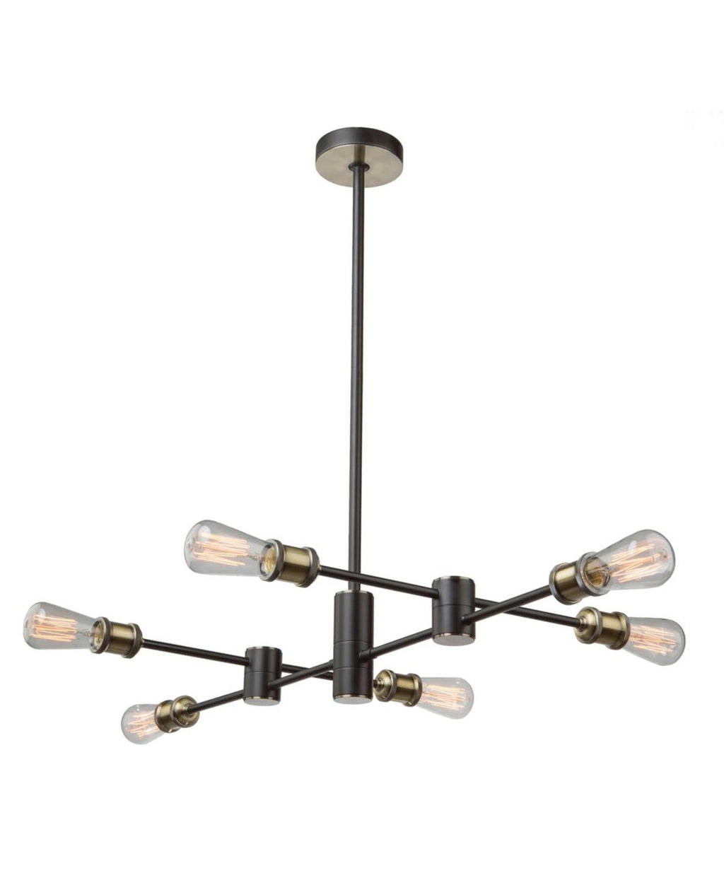Matte Black Satin Brass 6 Light Chandelier Z2597