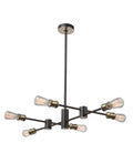 Matte Black Satin Brass 6 Light Chandelier Z2597