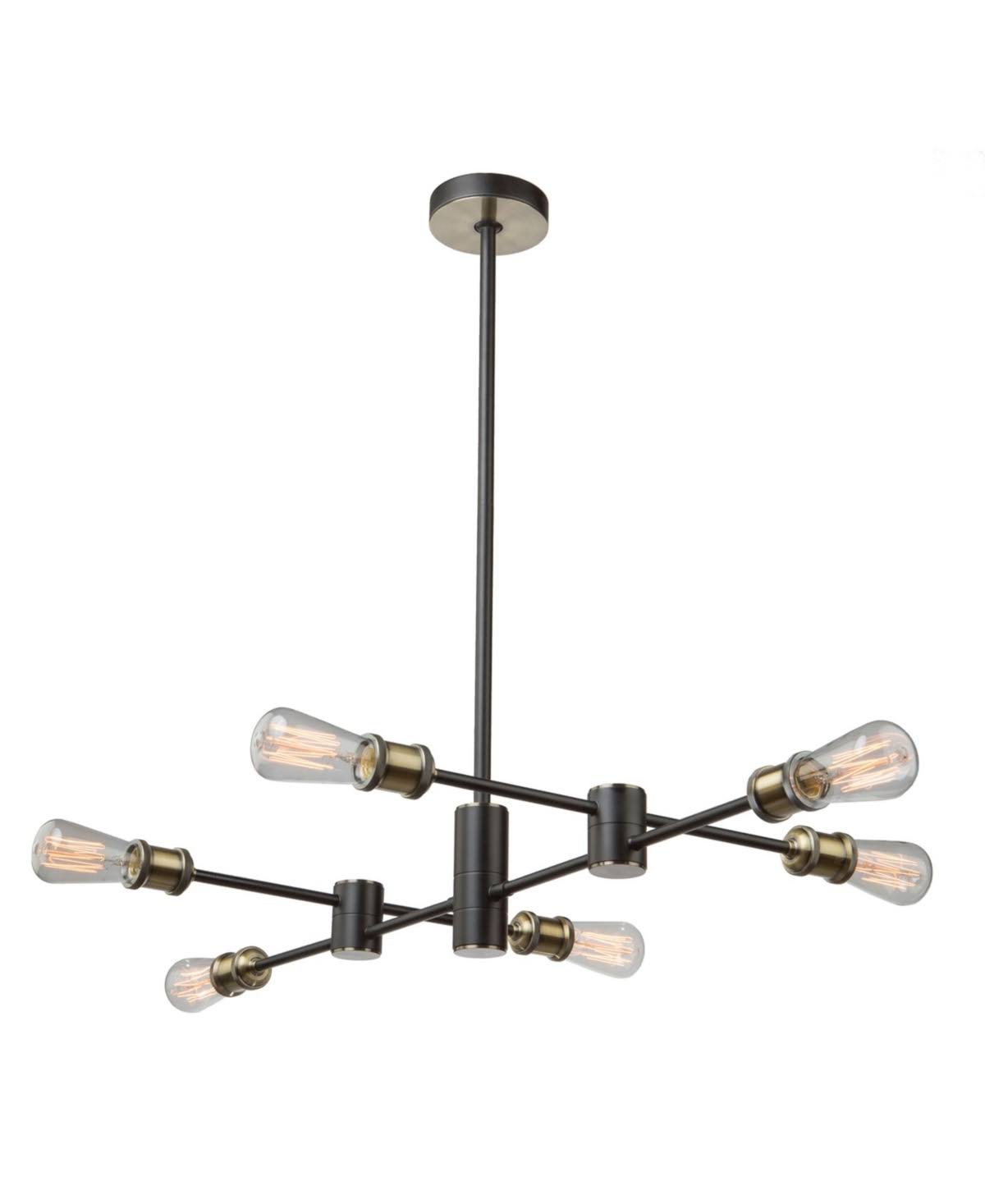 Matte Black Satin Brass 6 Light Chandelier Z2597