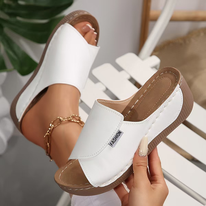 Women's Comfortable Platform Flat Sandals – Open-Toe Wedge Slides