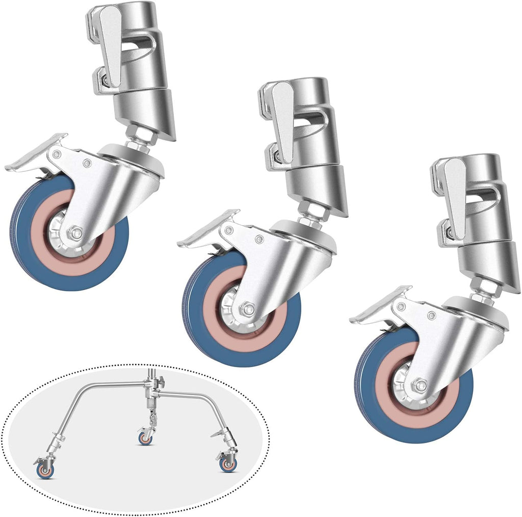 Swivel Caster Wheels Set with Brake for C Stand Q763