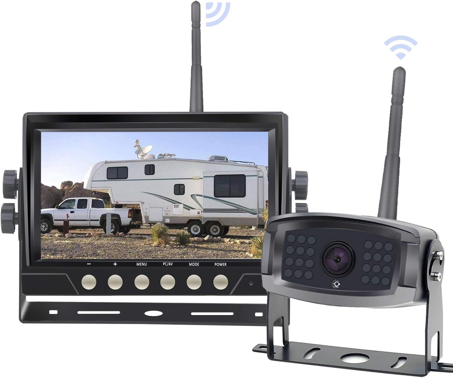 7'' Wireless Rear View Camera System with DVR Monitor L39646