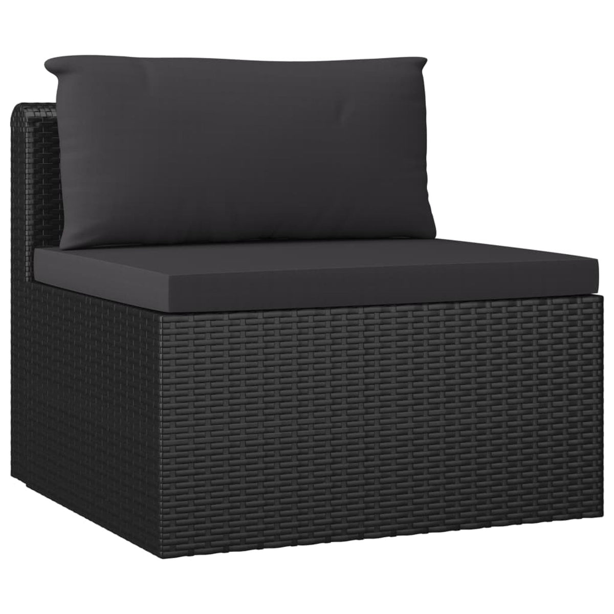 3 Piece Black Poly Rattan Outdoor Sofa Set D845282