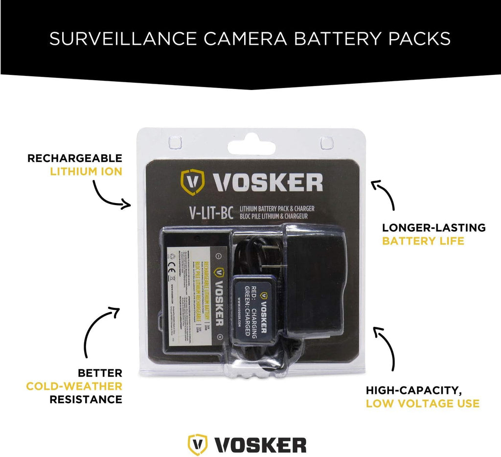 Rechargeable Lithium Ion Battery Pack and Charger for Security Cameras, 2000 mAh C970422