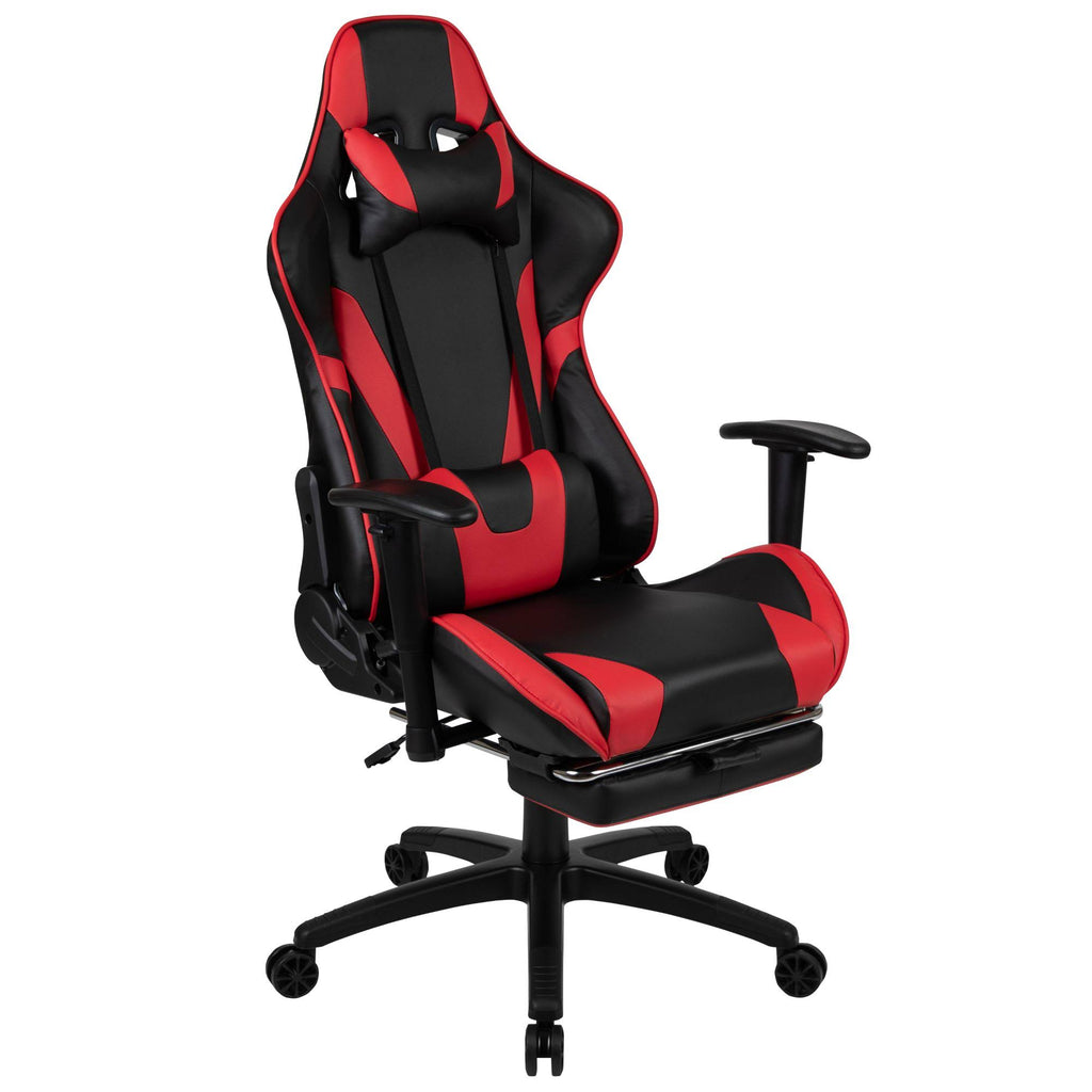 Red and Black Ergonomic Gaming Office Chair with Footrest T22853