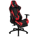 Red and Black Ergonomic Gaming Office Chair with Footrest T22853