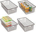 Bronze Metal Wire Storage Organizer Bin Basket with Handles, 4 Pack Q857