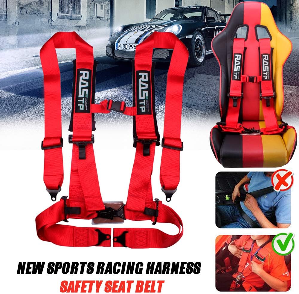 4 Point Safety Harness with 3 Inch Padding Red Pack of 2 J55726