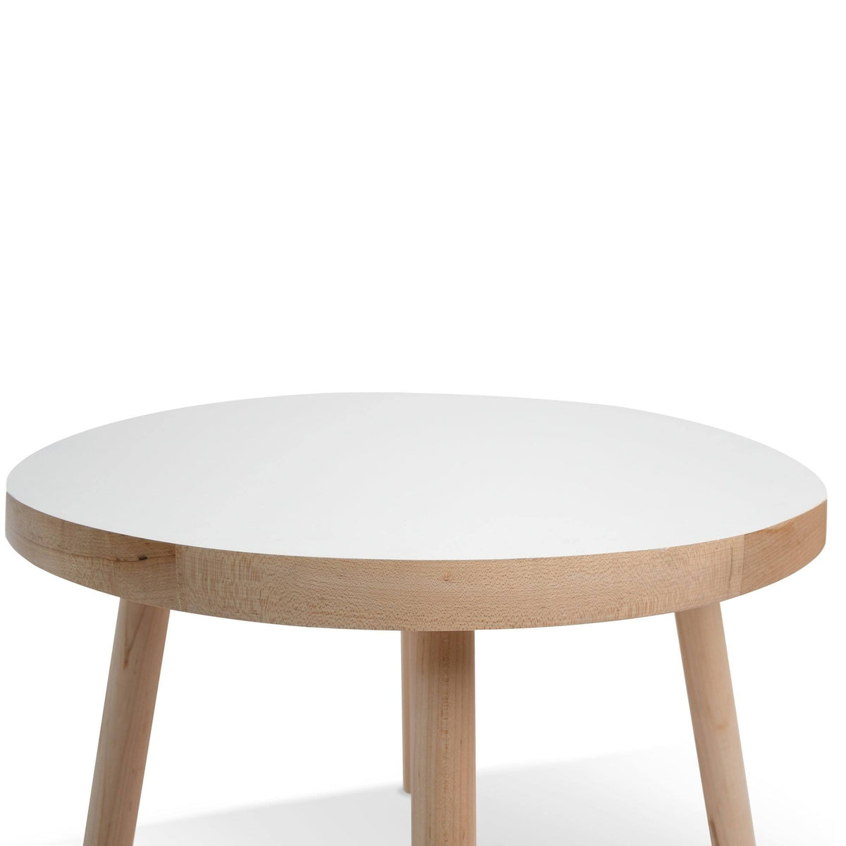 Round Kids Table Walnut White 30x22 U48859