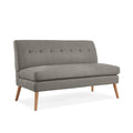 Dove Gray Linen-Like Fabric 2 Seat Armless Loveseat K209024