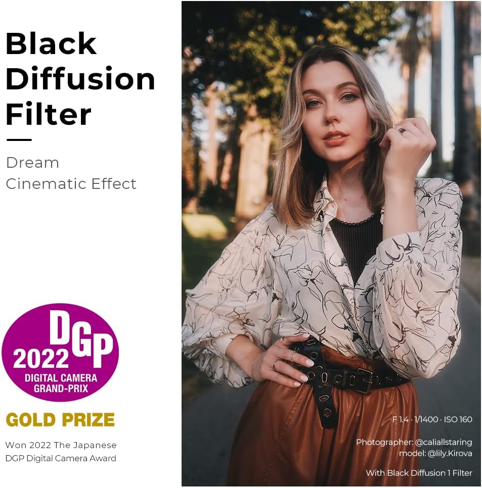72mm Black Diffusion 1/2 Filter with 28 Multi-Layer Coatings Waterproof for Camera Lens Pack of 2 K61948