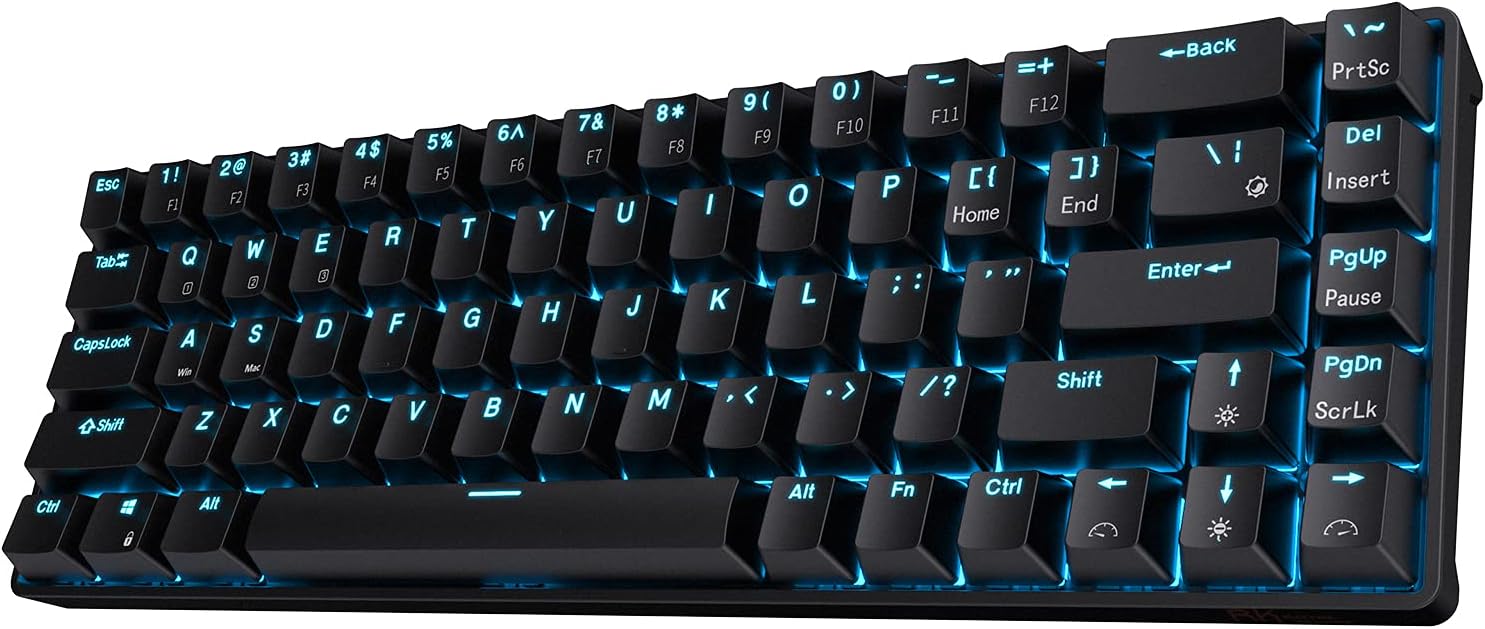 RK68 Wireless Hot Swappable 65% Mechanical Keyboard, 68 Keys, Tactile Brown Switch Pack of 2 W24585