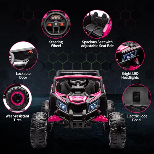 24V Battery Powered Electric UTV Car with Remote Control, Spring Suspension, 200W Motor, Metal Frame, LED Lights Z55302